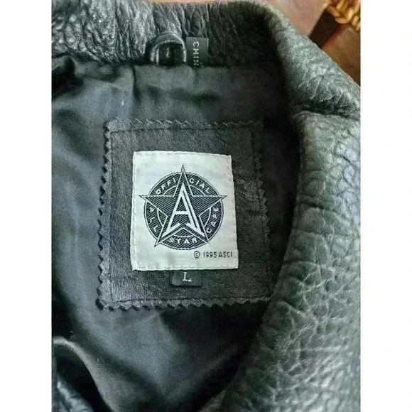 Vintage All Star Cafe " Atlantic City" Genuine Leather Bomber Jacket Men's Large - Picture 5 of 16